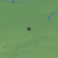 Shaded relief of the 49 km around Lede, drawn from the GMTED2010 grid