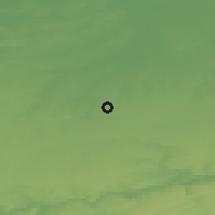 Shaded relief of the 49 km around Lincent, drawn from the GMTED2010 grid
