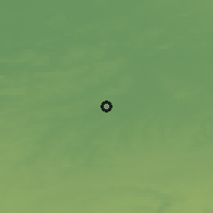 Shaded relief of the 49 km around Linter, drawn from the GMTED2010 grid
