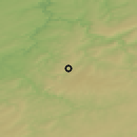 Shaded relief of the 49 km around Manhay, drawn from the GMTED2010 grid