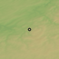 Shaded relief of the 50 km around Nassogne, drawn from the GMTED2010 grid