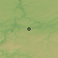 Shaded relief of the 50 km around Beauraing, drawn from the GMTED2010 grid