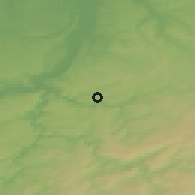Shaded relief of the 49 km around Olne, drawn from the GMTED2010 grid