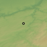 Shaded relief of the 49 km around Ouffet, drawn from the GMTED2010 grid