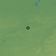 Shaded relief of the 49 km around Roosdaal, drawn from the GMTED2010 grid
