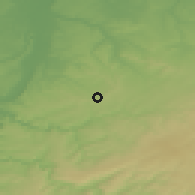 Shaded relief of the 49 km around Thimister-Clermont, drawn from the GMTED2010 grid