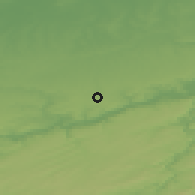 Shaded relief of the 49 km around Verlaine, drawn from the GMTED2010 grid