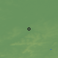 Shaded relief of the 49 km around Zingem, drawn from the GMTED2010 grid