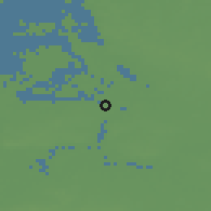 Shaded relief of the 49 km around Zwijndrecht, drawn from the GMTED2010 grid