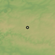 Shaded relief of the 50 km around Bièvre, drawn from the GMTED2010 grid
