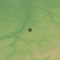 Shaded relief of the 49 km around Blégny, drawn from the GMTED2010 grid