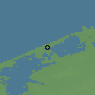 Shaded relief of the 49 km around Bredene, drawn from the GMTED2010 grid