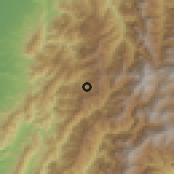 Shaded relief of the 58 km around Ālĭshān, drawn from the GMTED2010 grid