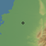 Shaded relief of the 58 km around Hŭwěi, drawn from the GMTED2010 grid