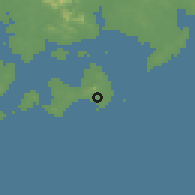 Shaded relief of the 58 km around Jīnhú, drawn from the GMTED2010 grid