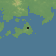 Shaded relief of the 58 km around Jīnshā, drawn from the GMTED2010 grid