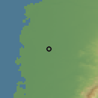 Shaded relief of the 58 km around Běigăng, drawn from the GMTED2010 grid