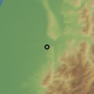 Shaded relief of the 58 km around Línnèi, drawn from the GMTED2010 grid