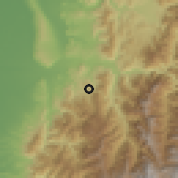 Shaded relief of the 58 km around Lùgŭ, drawn from the GMTED2010 grid
