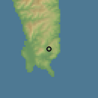 Shaded relief of the 58 km around Mănzhōu, drawn from the GMTED2010 grid