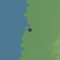 Shaded relief of the 58 km around Bùdài, drawn from the GMTED2010 grid