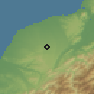 Shaded relief of the 58 km around Píngzhèn, drawn from the GMTED2010 grid