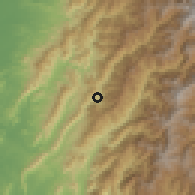Shaded relief of the 58 km around Sānmín, drawn from the GMTED2010 grid