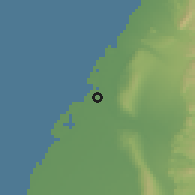 Shaded relief of the 58 km around Shēngăng, drawn from the GMTED2010 grid