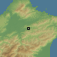 Shaded relief of the 58 km around Shēnkēng, drawn from the GMTED2010 grid