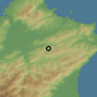 Shaded relief of the 58 km around Shídìng, drawn from the GMTED2010 grid