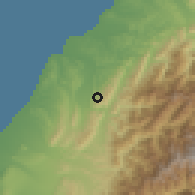 Shaded relief of the 58 km around Shímén, drawn from the GMTED2010 grid