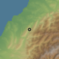 Shaded relief of the 58 km around Shītán, drawn from the GMTED2010 grid