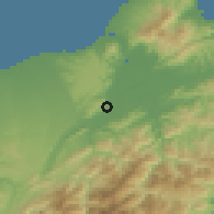 Shaded relief of the 58 km around Shùlín, drawn from the GMTED2010 grid