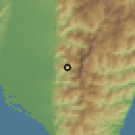 Shaded relief of the 58 km around Tàiwŭ, drawn from the GMTED2010 grid