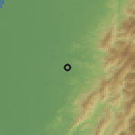 Shaded relief of the 58 km around Wŭfēng, drawn from the GMTED2010 grid