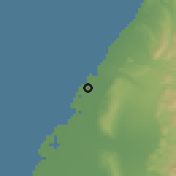 Shaded relief of the 58 km around Wūrì, drawn from the GMTED2010 grid