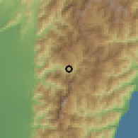Shaded relief of the 58 km around Wùtái, drawn from the GMTED2010 grid