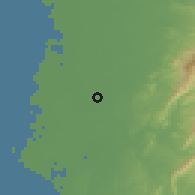 Shaded relief of the 58 km around Xiàyíng, drawn from the GMTED2010 grid