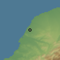 Shaded relief of the 58 km around Xīnfēng, drawn from the GMTED2010 grid