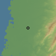 Shaded relief of the 58 km around Xīnyíng, drawn from the GMTED2010 grid