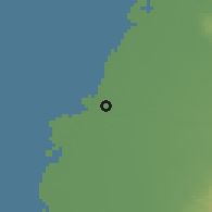 Shaded relief of the 58 km around Dàchéng, drawn from the GMTED2010 grid