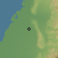 Shaded relief of the 58 km around Dàcūn, drawn from the GMTED2010 grid