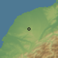 Shaded relief of the 58 km around Yángméi, drawn from the GMTED2010 grid