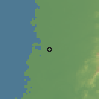 Shaded relief of the 58 km around Yìzhú, drawn from the GMTED2010 grid