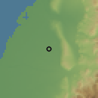 Shaded relief of the 58 km around Yŏngjìng, drawn from the GMTED2010 grid