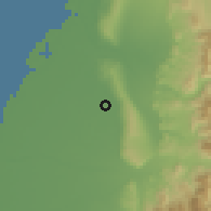 Shaded relief of the 58 km around Yuánlín, drawn from the GMTED2010 grid