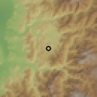 Shaded relief of the 58 km around Yúchí, drawn from the GMTED2010 grid