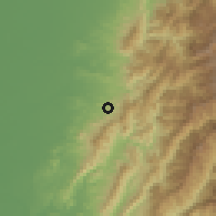 Shaded relief of the 58 km around Zhōngpŭ, drawn from the GMTED2010 grid