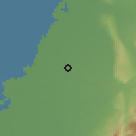 Shaded relief of the 58 km around Zhútáng, drawn from the GMTED2010 grid