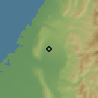 Shaded relief of the 58 km around Dàyă, drawn from the GMTED2010 grid